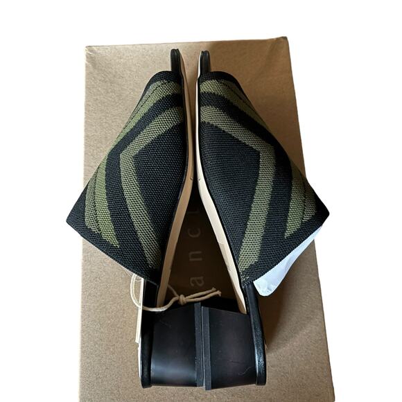 Sanctuary Rally Block Heel Slip-On Sandals Black Sage Green Size 8.5 M Comfort - Picture 4 of 7